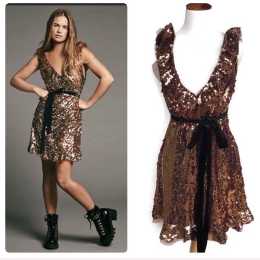 Free People NWOT Siren Sequin Dress In Tribeca 6